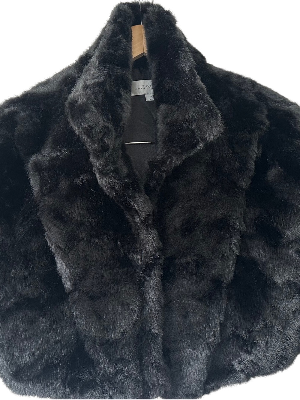 Tahari Black Plush Teddy Jacket